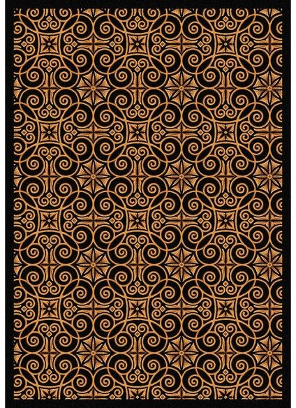 Joy Carpets Any Day Matinee Antique Scroll Black