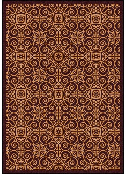 Joy Carpets Any Day Matinee Antique Scroll Burgundy
