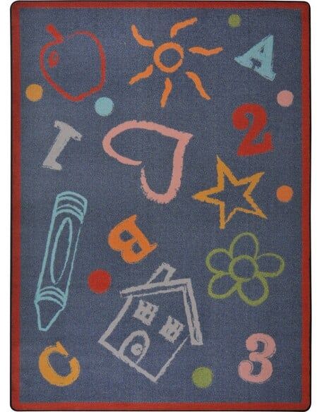 Joy Carpets Playful Patterns Kid's Art Chalkdust