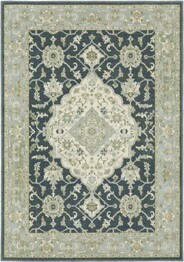 Oriental Weavers Branson BR05A Teal Blue and  Ivory