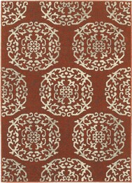 Oriental Weavers Highlands 6672B Red and  Beige