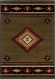 Oriental Weavers Hudson 087J1 Green and  Red