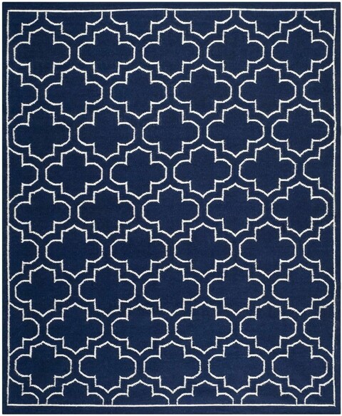 Safavieh Dhurries DHU625D Navy and Ivory