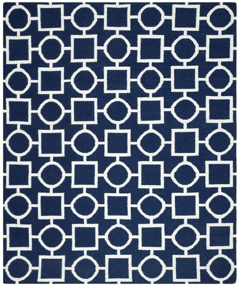 Safavieh Dhurries DHU639D Navy and Ivory