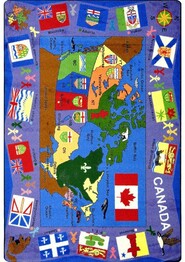 Joy Carpets Kid Essentials Flags of Canada Multi