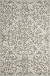 Nourison Damask DAS01 Ivory and Grey
