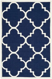 Safavieh Dhurries DHU633D Navy and Ivory