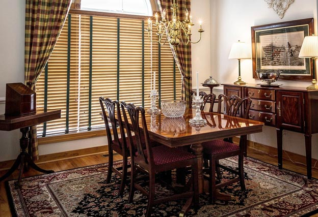 Dining room with area rug