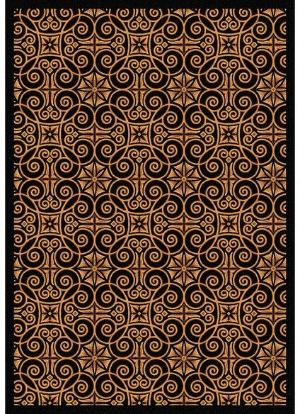 Joy Carpets Any Day Matinee Antique Scroll Black