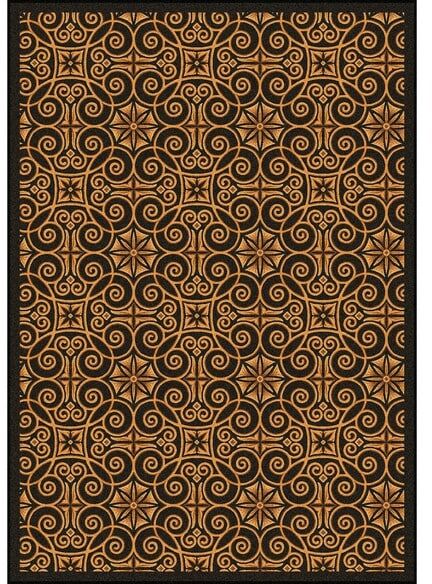 Joy Carpets Any Day Matinee Antique Scroll Brown