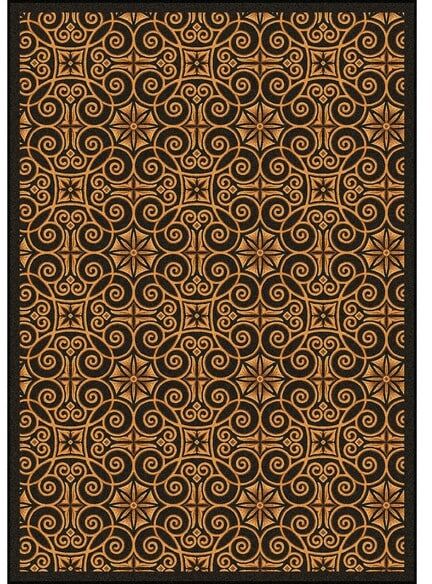 Joy Carpets Any Day Matinee Antique Scroll Brown