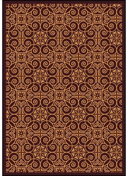 Joy Carpets Any Day Matinee Antique Scroll Burgundy