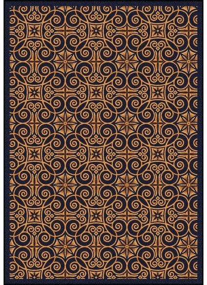 Joy Carpets Any Day Matinee Antique Scroll Navy