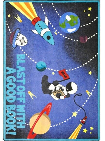 Joy Carpets Kid Essentials Blast Off With a Good Book Multi