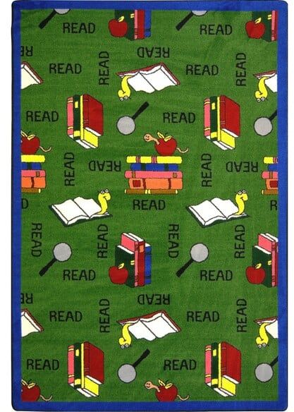 Joy Carpets Kid Essentials Bookworm Green