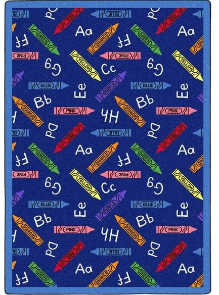 Joy Carpets Playful Patterns Crayons Blue