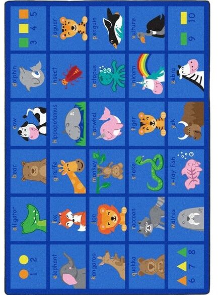 Joy Carpets Kid Essentials Friendly Phonics Animals Multi