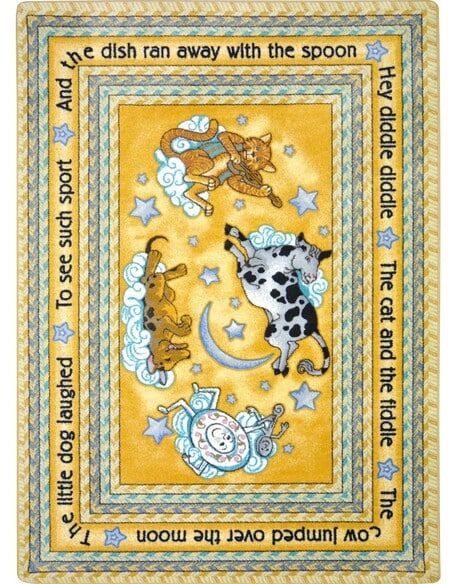 Joy Carpets Kid Essentials Hey Diddle Diddle Yellow