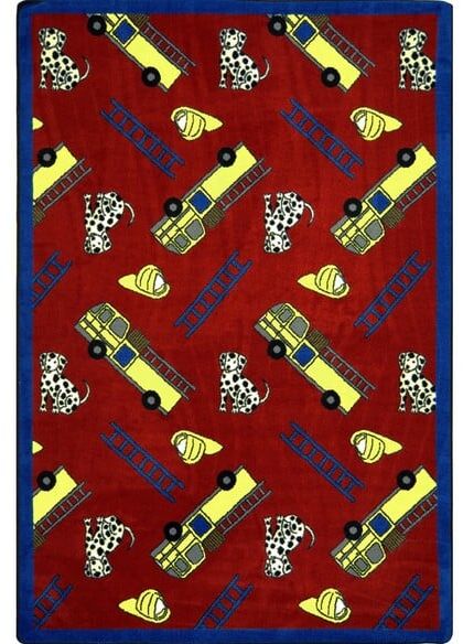 Joy Carpets Playful Patterns Hook and Ladder Red