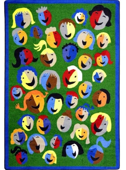 Joy Carpets Kid Essentials Joyful Faces Green