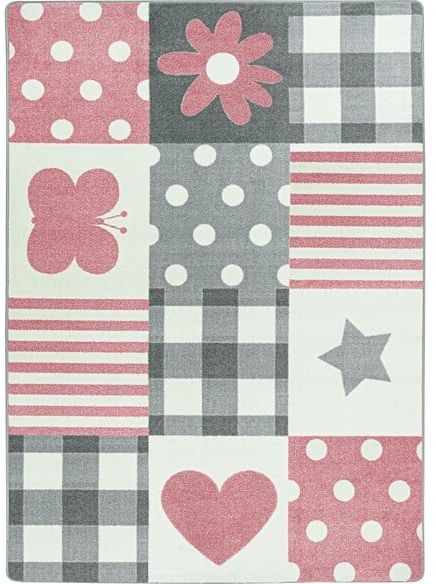 Joy Carpets Claremont Kids Patchwork Girl Blush