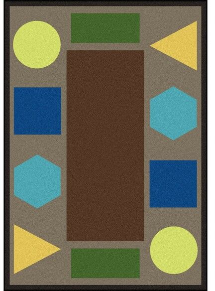 Joy Carpets Kid Essentials Sitting Shapes Earthtone