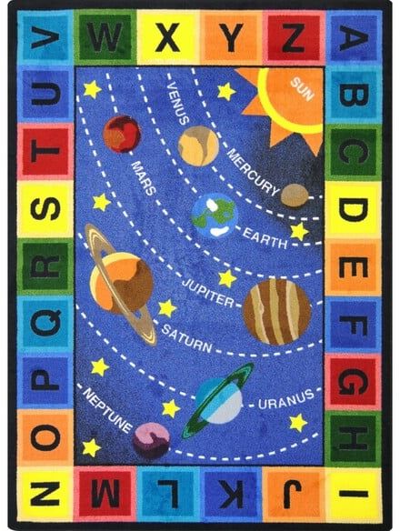 Joy Carpets Kid Essentials Space Alphabet Multi