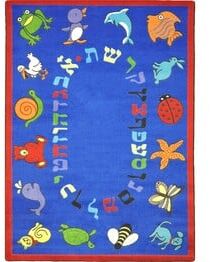 Joy Carpets Kid Essentials ABC Animals (Hebrew Alphabet) Blue