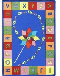 Joy Carpets Kid Essentials Alphabet Pinwheel Multi