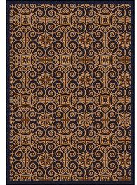 Joy Carpets Any Day Matinee Antique Scroll Navy