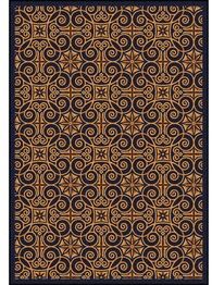 Joy Carpets Any Day Matinee Antique Scroll Navy