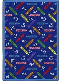 Joy Carpets Playful Patterns Crayons Blue