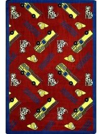 Joy Carpets Playful Patterns Hook and Ladder Red