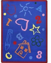 Joy Carpets Playful Patterns Kid's Art Rainbow
