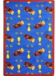 Joy Carpets Playful Patterns Start Your Engines Blue