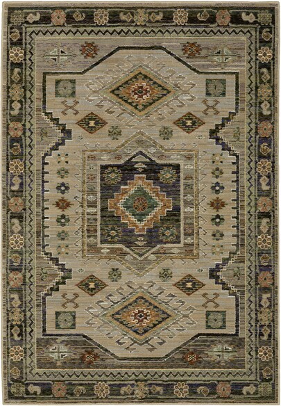 Oriental Weavers Andorra 2442D Grey and  Green