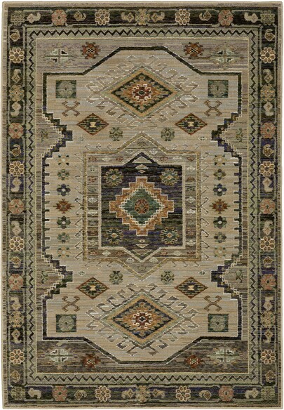 Oriental Weavers Andorra 2442D Grey and  Green