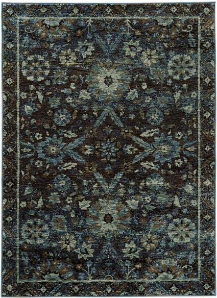 Oriental Weavers Andorra 7124A Navy and  Blue