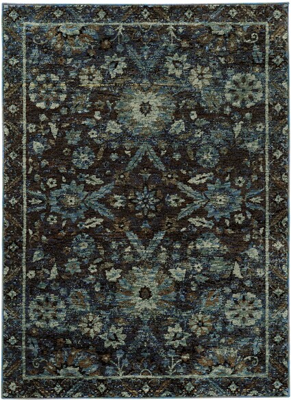 Oriental Weavers Andorra 7124A Navy and  Blue