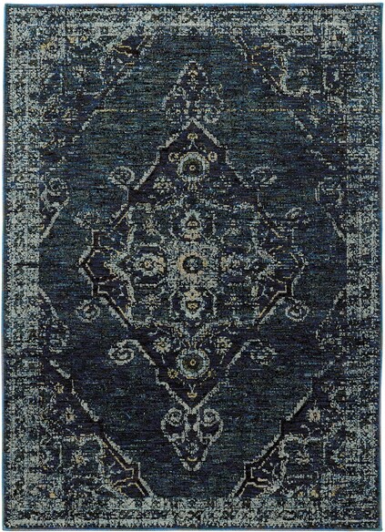 Oriental Weavers Andorra 7135F Blue and  Light Blue