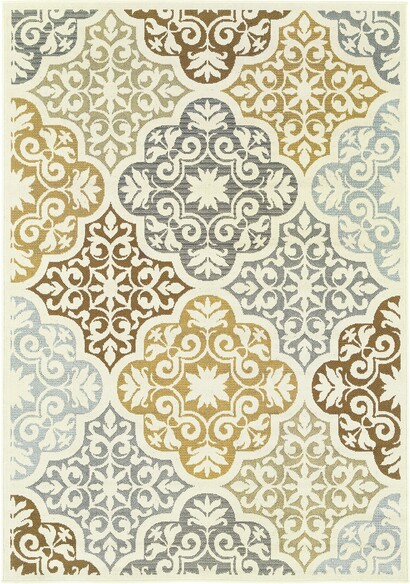 Oriental Weavers Bali 4904W Ivory and  Grey