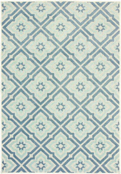 Oriental Weavers Barbados 1801H Blue and  Ivory