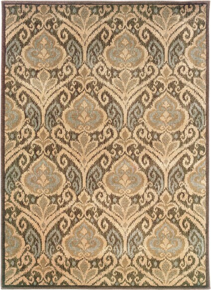 Oriental Weavers Casablanca 4464A Green and  Ivory