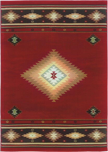 Oriental Weavers Hudson 087K1 Red and  Green