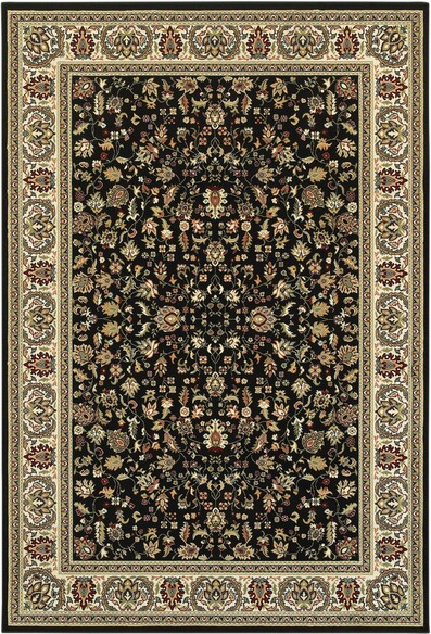 Oriental Weavers Kashan 108B1 Black and  Ivory