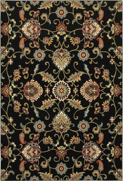 Oriental Weavers Kashan 9946K Black and  Multi