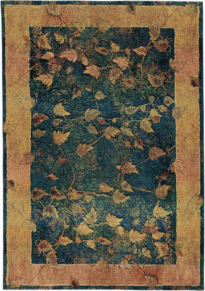 Oriental Weavers Kharma 349B4 Blue and  Gold