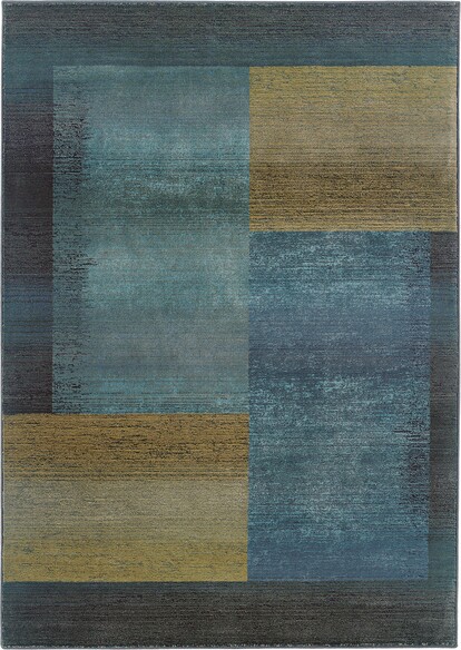 Oriental Weavers Kharma Ii 1092L Blue and  Gold