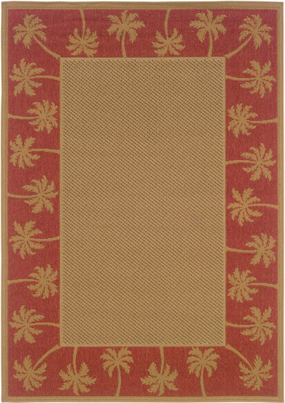 Oriental Weavers Lanai 606C8 Beige and  Red