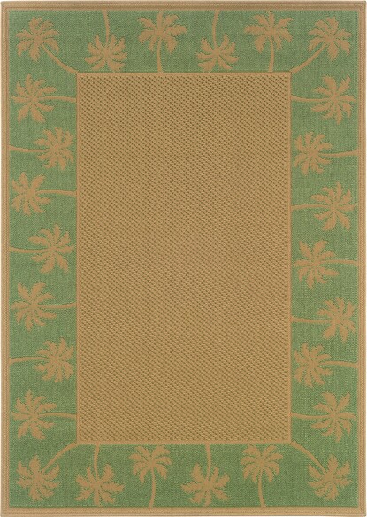 Oriental Weavers Lanai 606F6 Beige and  Green